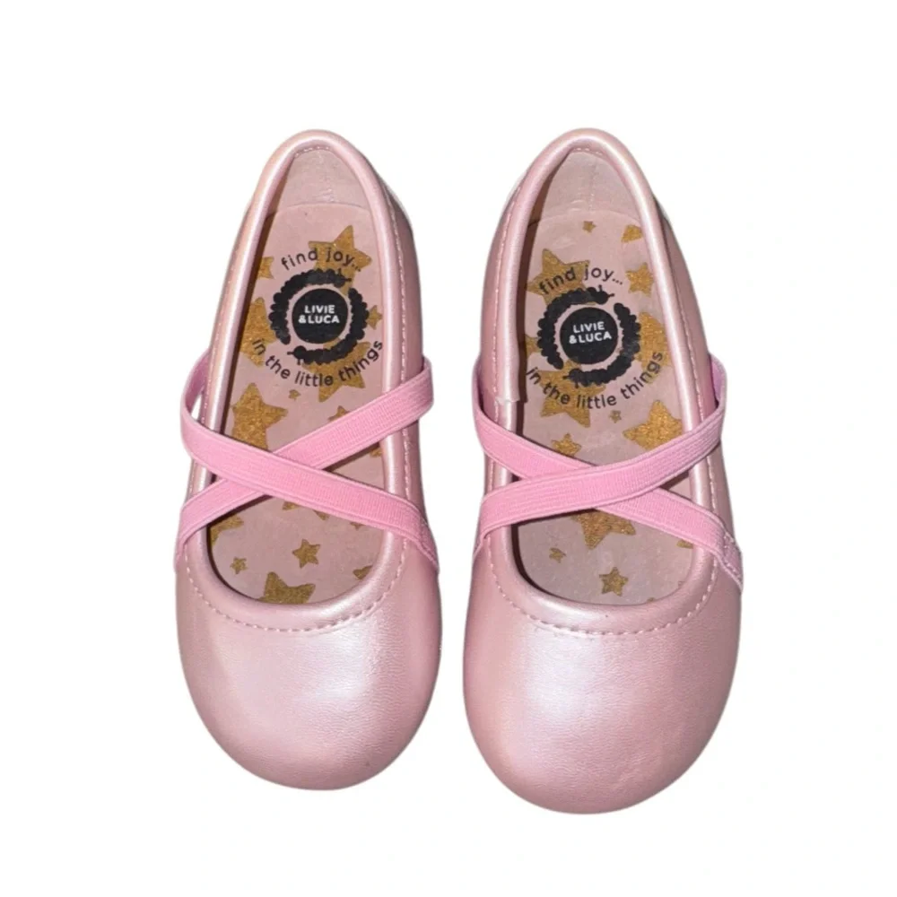 Wrn 1X 🐤 LIVIE AND & LUCA pink ballet flats girl’s shoes size 5